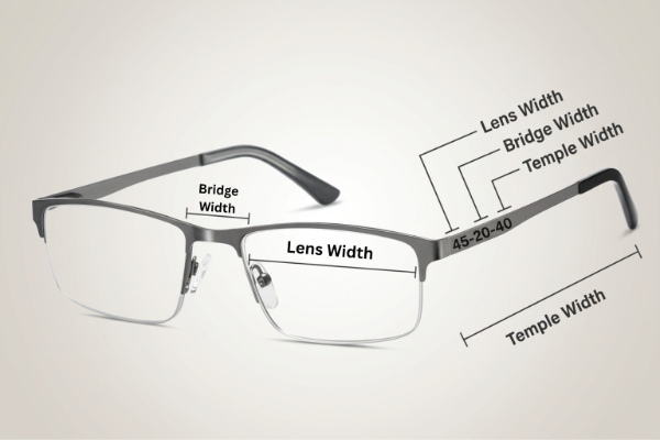 How to read sunglasses frame size numbers diagram (lens width bridge width temple length)
