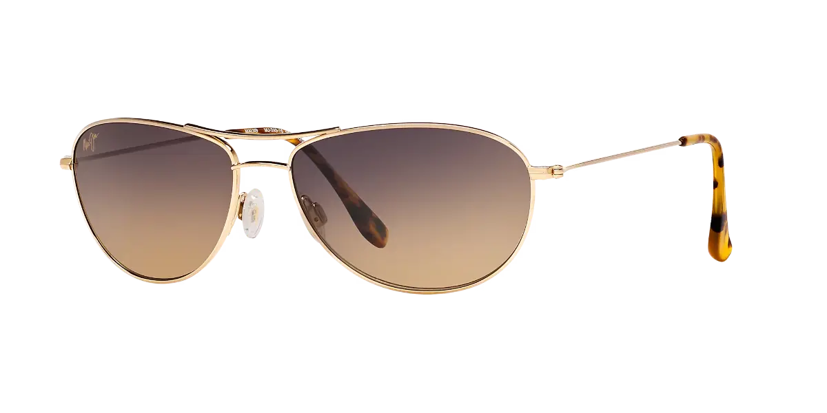 Maui Jim Cliff House polarized aviator sunglasses with PolarizedPlus2 lenses, titanium frame for small to medium faces, ideal for beach and outdoor wear