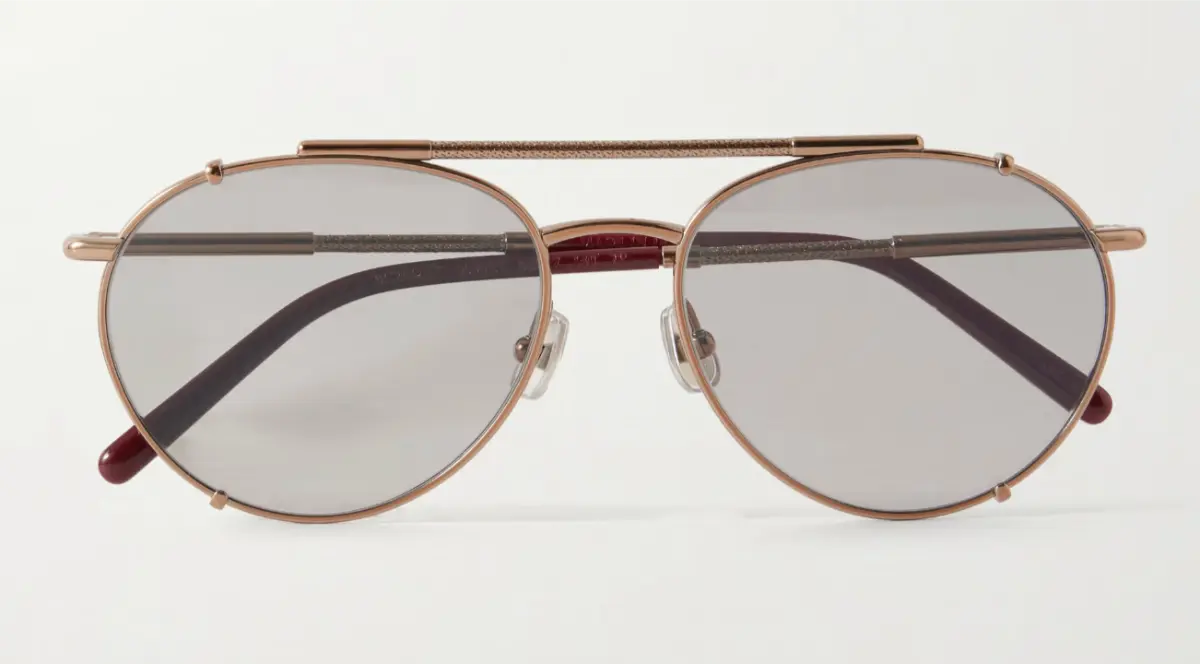 Brunello Cucinelli titanium aviator-frame sunglasses, lightweight 56mm luxury eyewear for oval and heart face shapes on Net-A-Porter