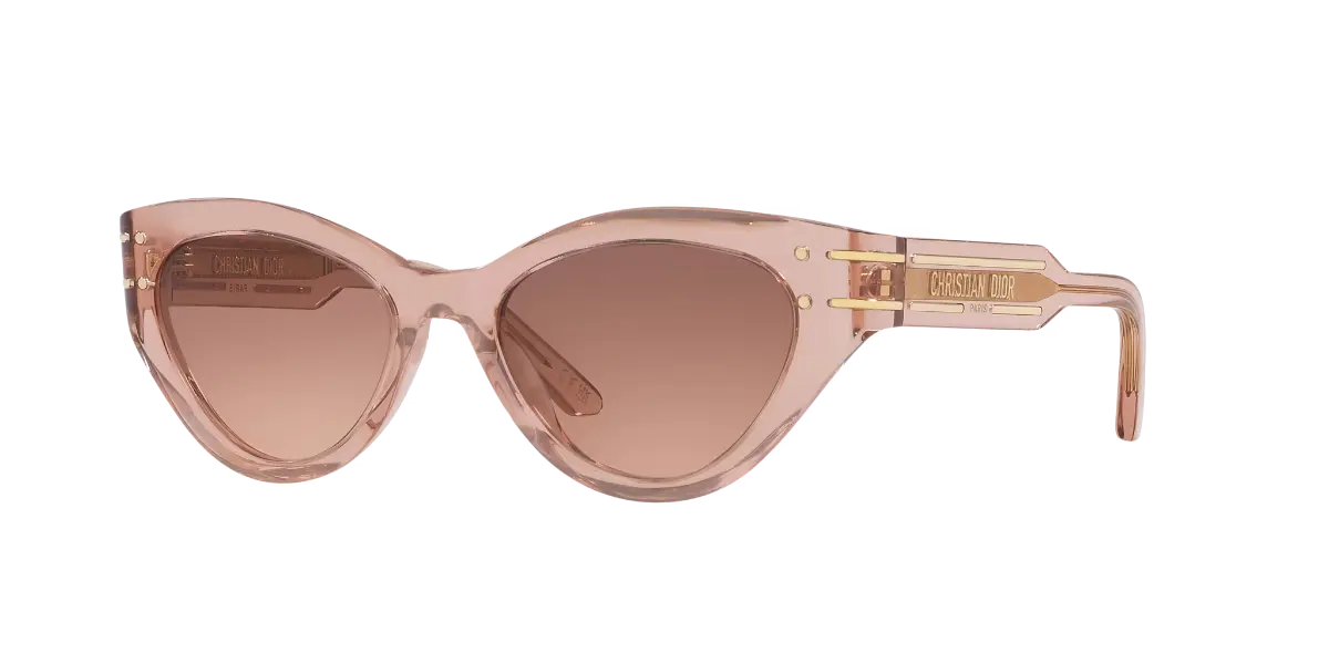 Dior DiorSignature B7I pink cat‑eye sunglasses with gradient brown lenses, designer tinted driving sunglasses for women