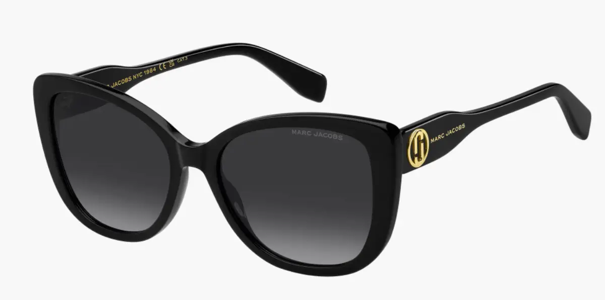 Marc Jacobs 55mm black cat-eye sunglasses with dark grey gradient lenses