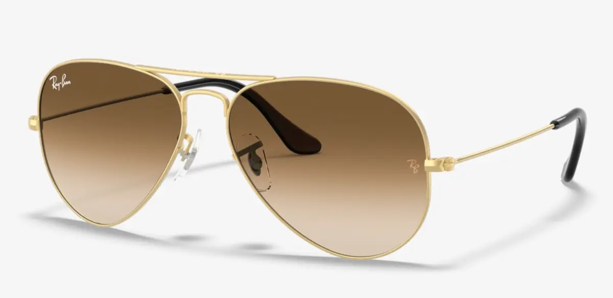 Ray-Ban Aviator Large Metal RB3025 classic golf sunglasses for men – brown gradient lenses