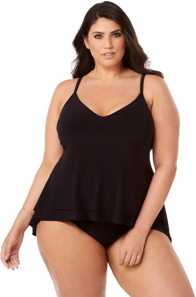 The best plus size tankini top by Magicsuit 2026 on a white background