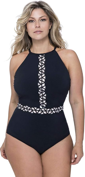 The best plus size off-the-shoulder one piece swimsuit by Profile by Gottex 2026 on a white background
