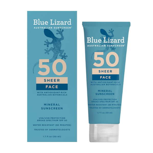 The best mineral sunscreen for severe sensitivity by Blue Lizard 2026 on a white background