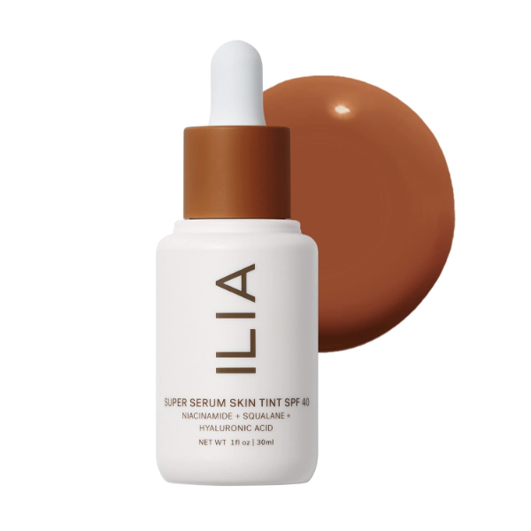 The best dewy tinted sunscreen for dark skin by ILIA 2026 on a white background