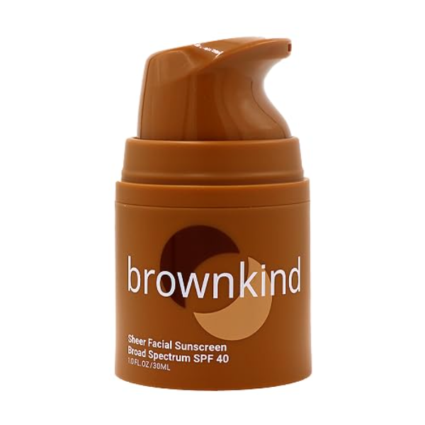The best brightening sunscreen for melanin-rich dark skin by Brownkind 2026 on a white background