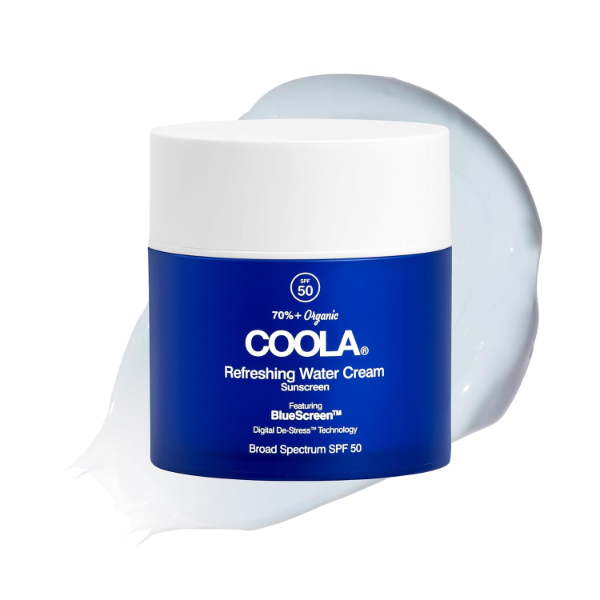 The best hydrating water cream face sunscreen for dehydrated skin by COOLA 2026 on a white background