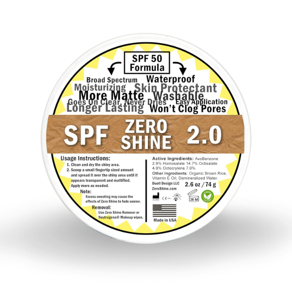 Zero Shine SPF Small Jar SPF 50 the best matte finish sunscreen for mens oily and acne-prone skin 2026 on a white background
