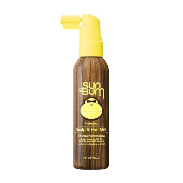 Sun Bum Scalp and Hair Mist SPF 30 the best reef safe sunscreen mist for mens bald heads and scalps 2026 on a white background