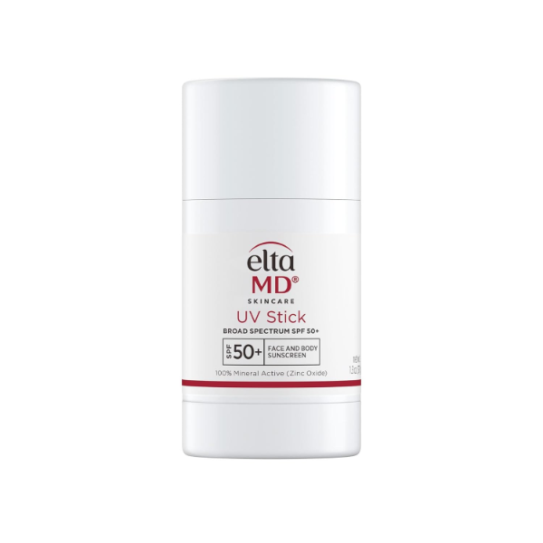 EltaMD UV Active Mineral Sport Stick SPF 50+ the best mineral sport sunscreen stick for hikers and runners 2026 on a white background
