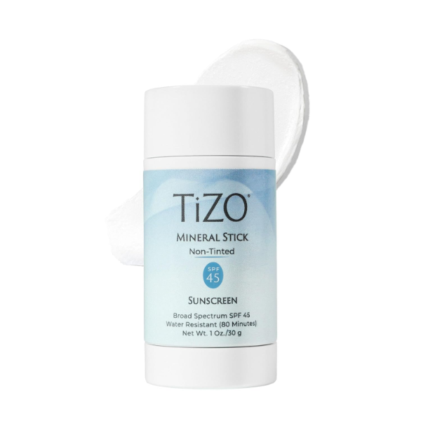 TiZO Mineral Stick SPF 45 the best mineral sport sunscreen stick for golfers and padel players 2026 on a white background