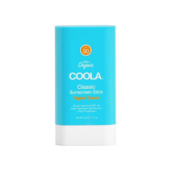 The best oil-controlling organic matte sunscreen stick by COOLA 2026 on a white background