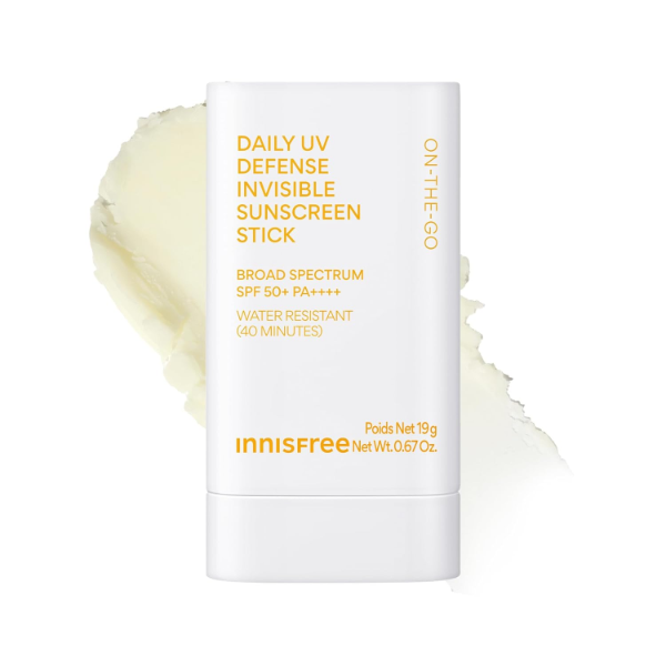 The best satin finish no white cast sunscreen stick by innisfree 2026 on a white background
