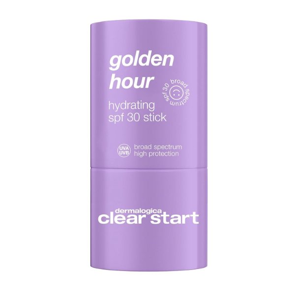 The best shimmering golden dewy glow sunscreen stick by Dermalogica 2026 on a white background