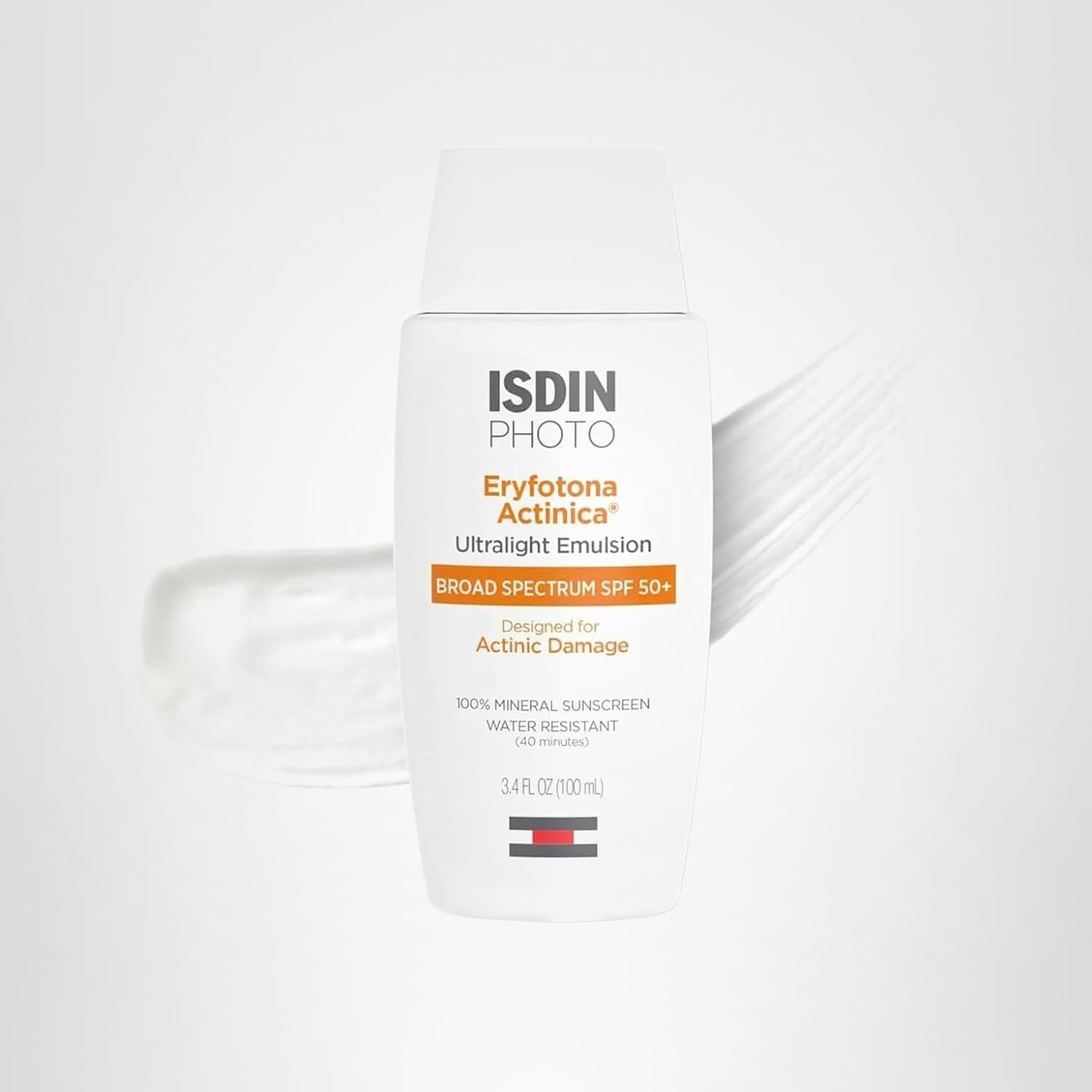 The best no white cast mineral sunscreen for oily acne-prone skin by ISDIN 2026 on a white background