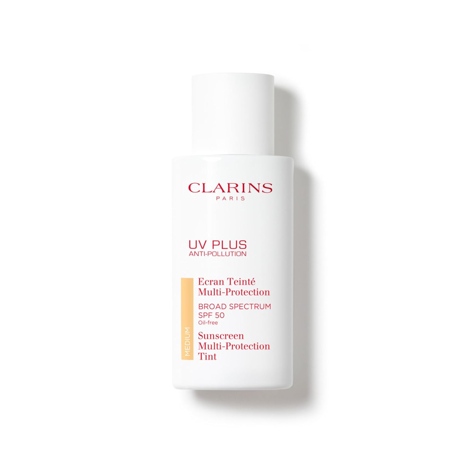 The best oil-free tinted sunscreen for oily acne-prone skin by Clarins 2026 on a white background