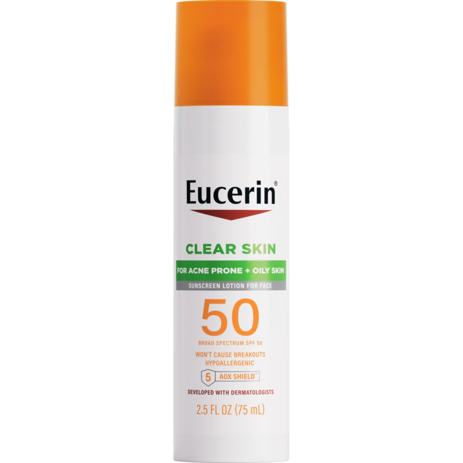 The best oil-control matte sunscreen for very oily acne-prone skin by Eucerin 2026 on a white background