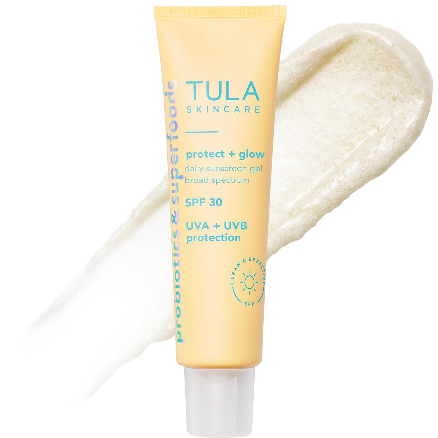 The best dewy non-greasy daily sunscreen with prebiotics for combination skin by TULA 2026 on a white background