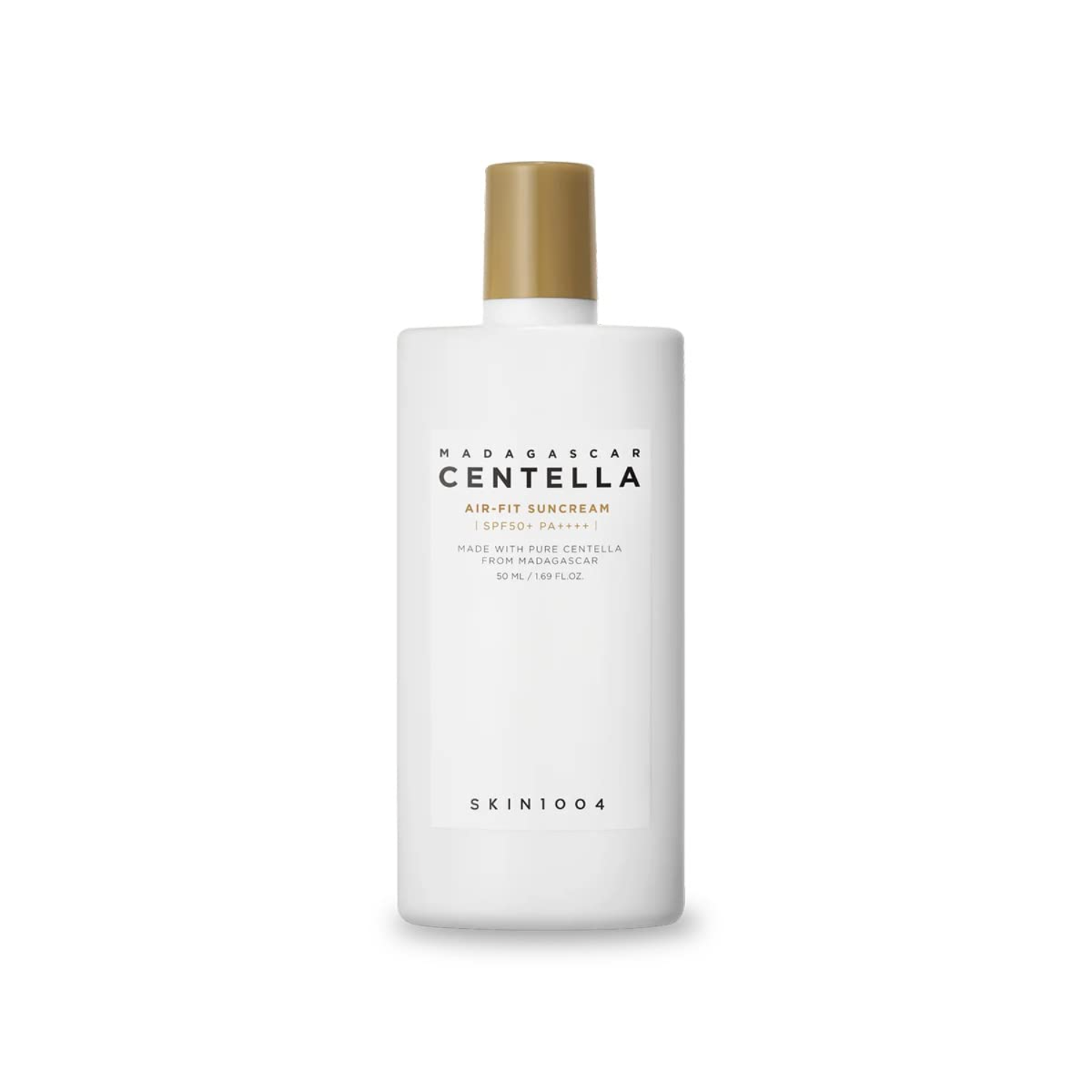 The best watery Korean sun serum for oily acne-prone skin with centella by SKIN1004 2026 on a white background