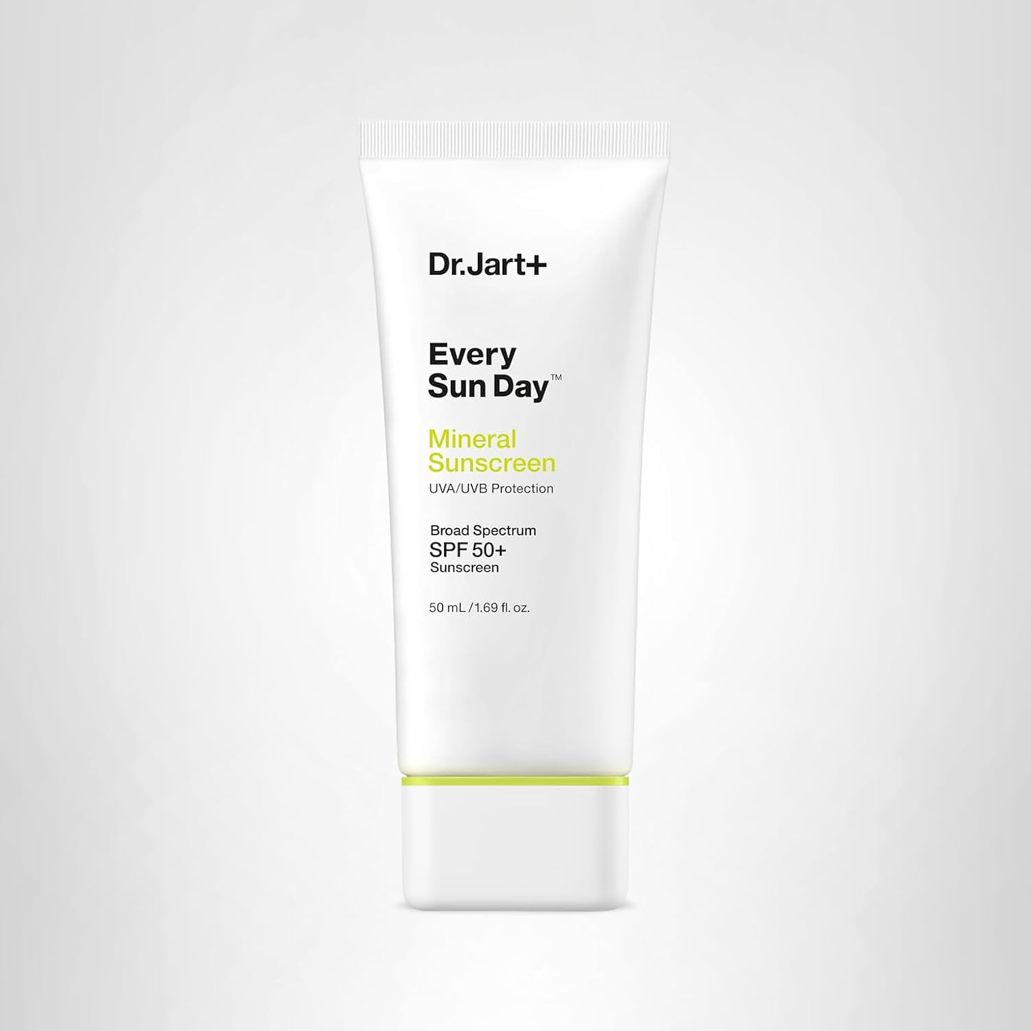 The best gentle mineral Korean sunscreen for sensitive reactive skin by Dr Jart 2026 on a white background