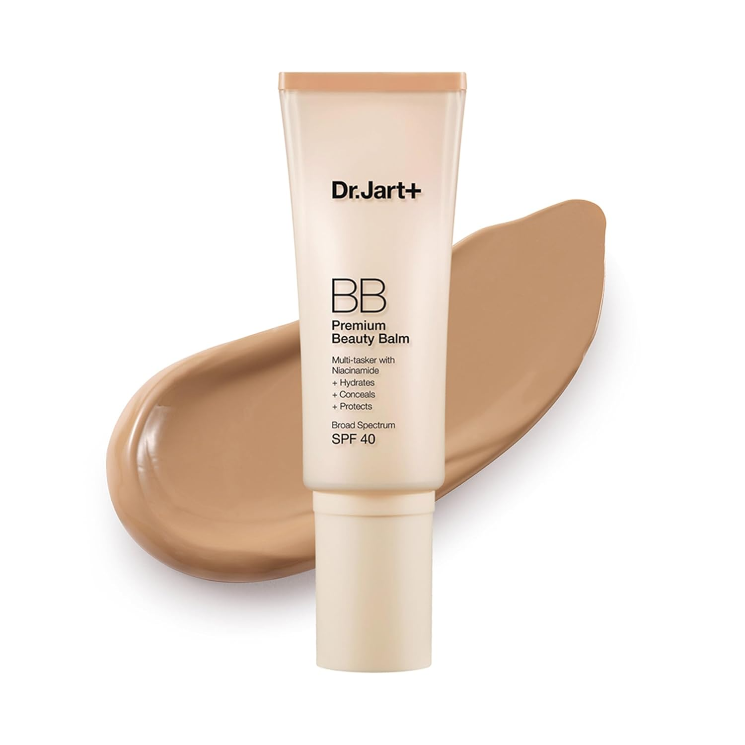 The best Korean BB cream tinted moisturizer with SPF 40 for everyday makeup by Dr Jart 2026 on a white background