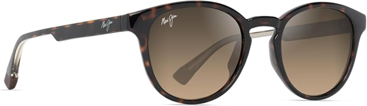 The best round sunglasses with HCL bronze lens for small faces by Maui Jim 2026 on a white background
