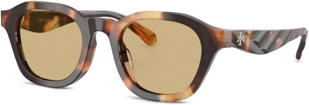 The best round non-polarized sunglasses with low nasal bridge for small faces by Tory Burch 2026 on a white background