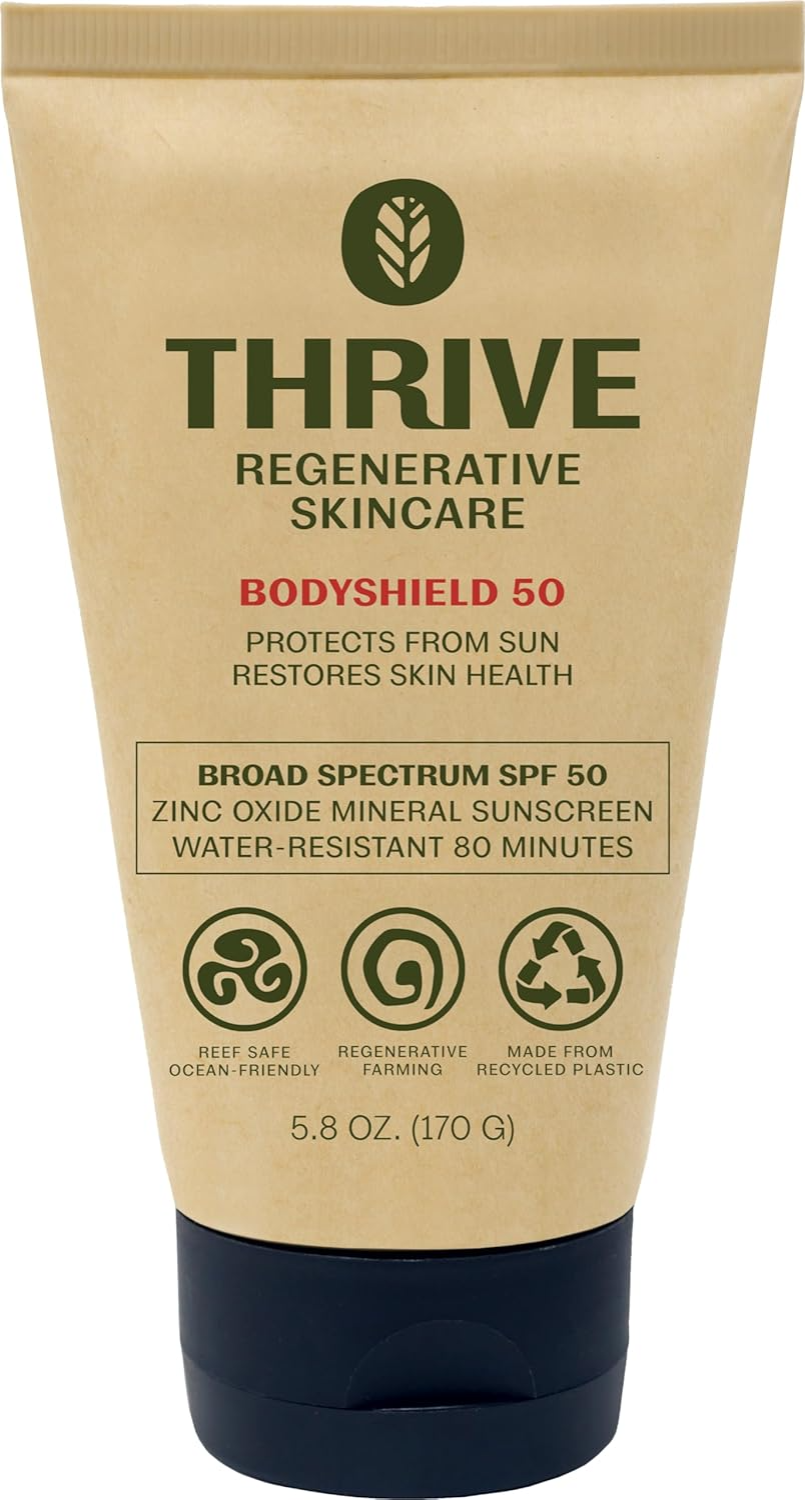 The best reef-safe mineral sunscreen by Thrive Natural Care 2026 on a white background