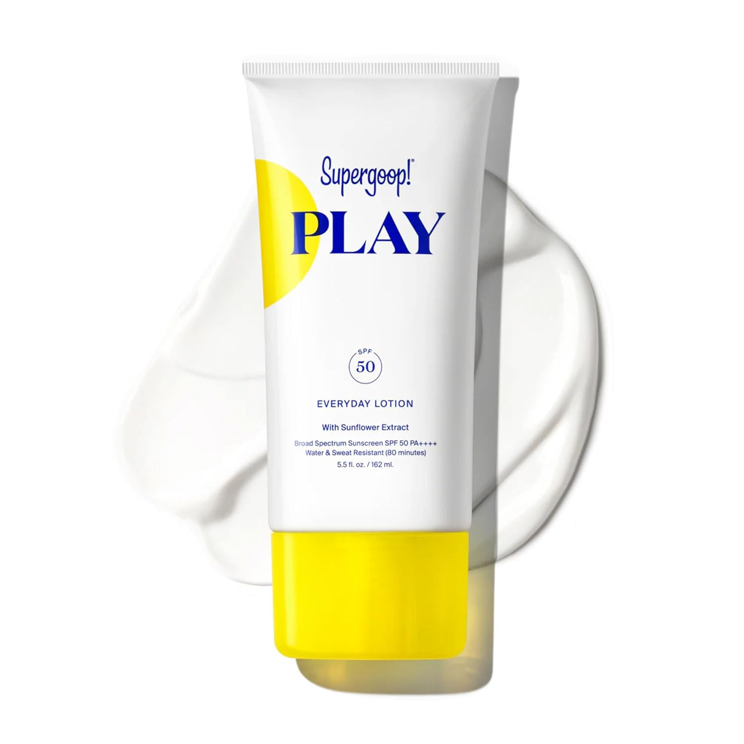 The best everyday body sunscreen lotion by Supergoop 2026 on a white background