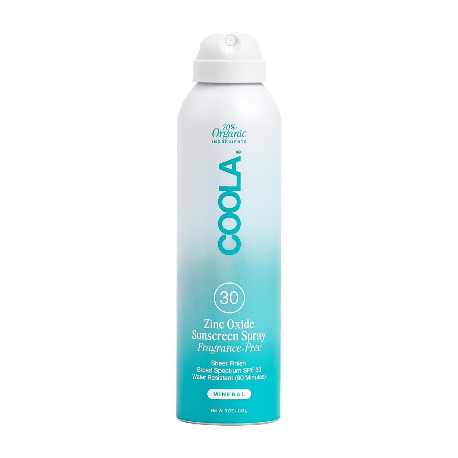 The best organic mineral sunscreen spray by COOLA 2026 on a white background
