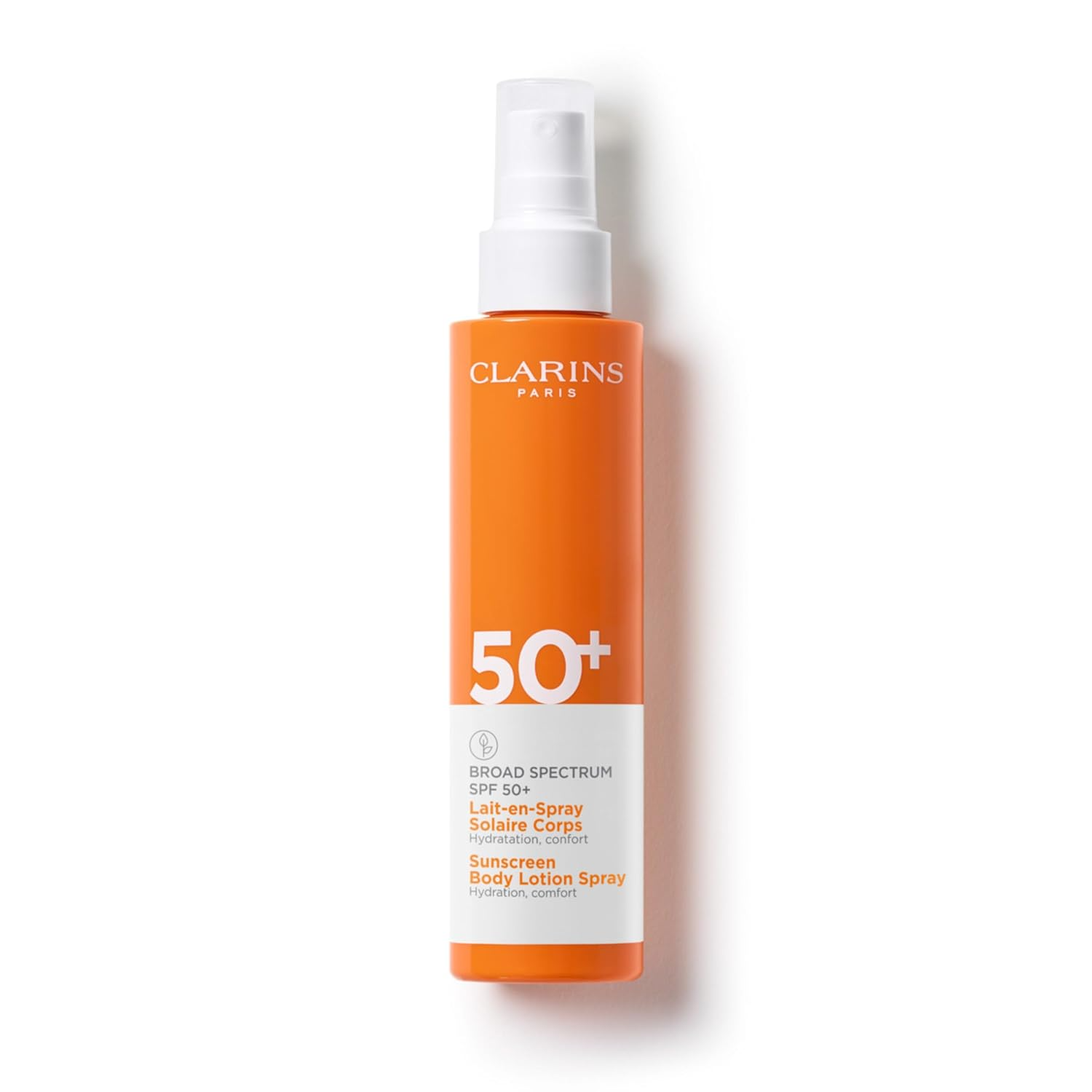 The best hydrating body sunscreen lotion spray by Clarins 2026 on a white background