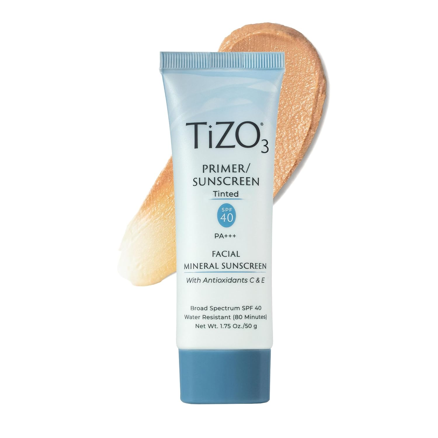 The best sheer tinted mineral sunscreen primer by TiZO 2026 on a white background
