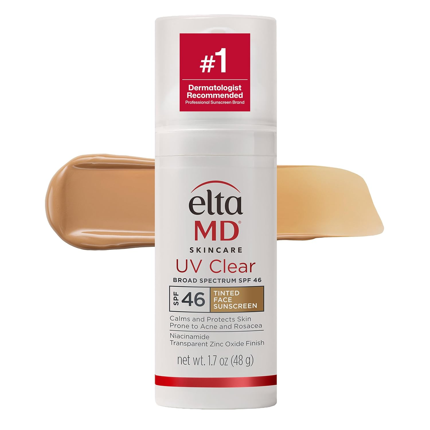The best sheer tinted sunscreen for sensitive acne-prone skin by EltaMD 2026 on a white background
