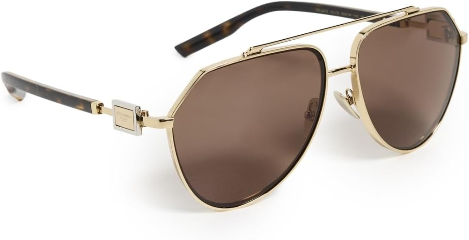 The best gold aviator sunglasses by Dolce and Gabbana 2026 on a white background