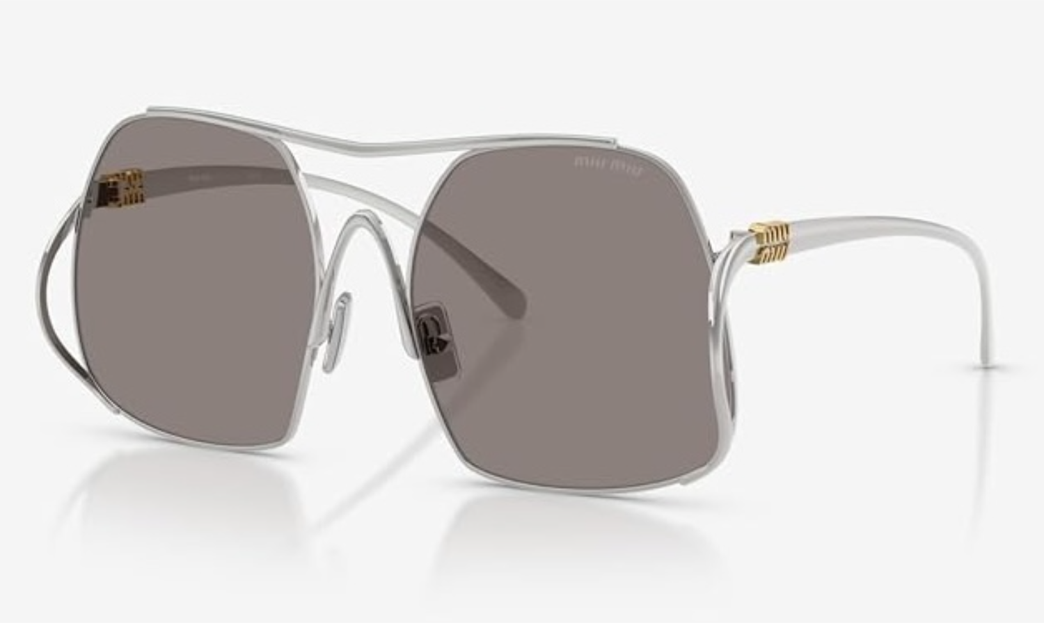 The best silver metal sunglasses by Miu Miu 2026 on a white background