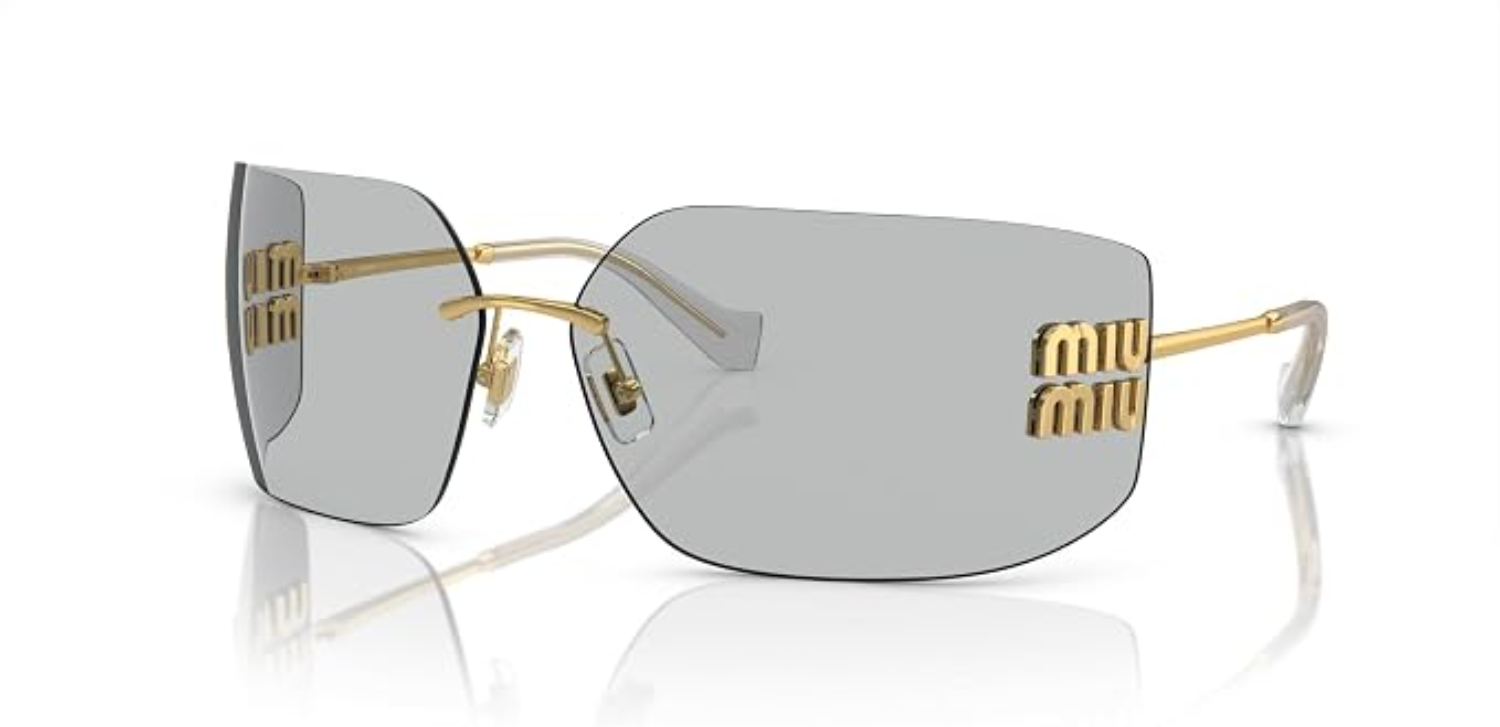 The best rimless gold sunglasses by Miu Miu 2026 on a white background