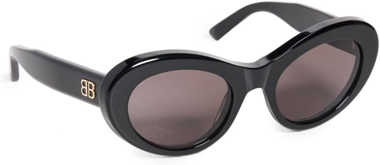 Balenciaga black and grey oval acetate sunglasses selected for diamond-shaped faces