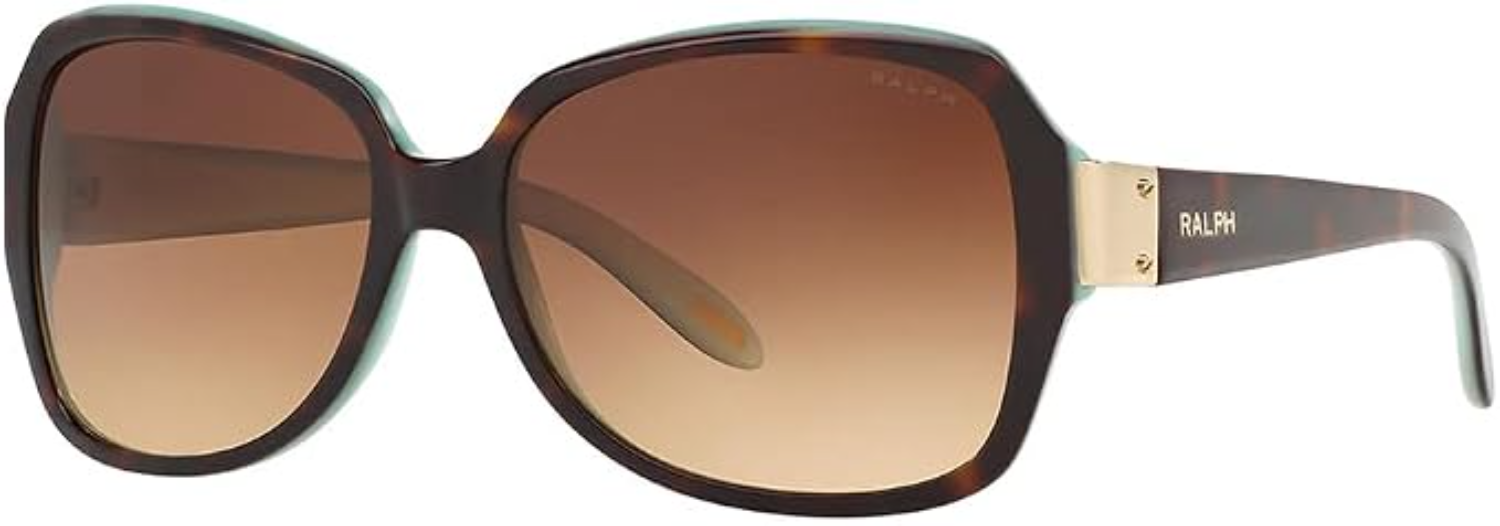Ralph Lauren RA5138 tortoise sunglasses with turquoise accents for oblong and rectangle faces