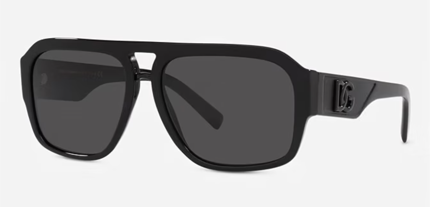 The best black acetate aviator sunglasses by Dolce and Gabbana 2026 on a white background