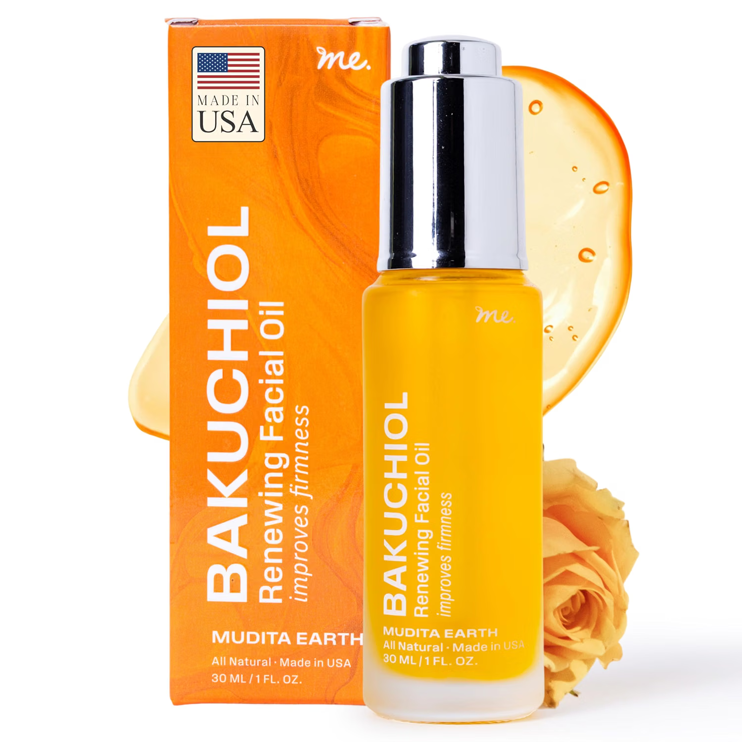 The best pregnancy-safe bakuchiol face oil by Mudita Earth 2026 on a white background