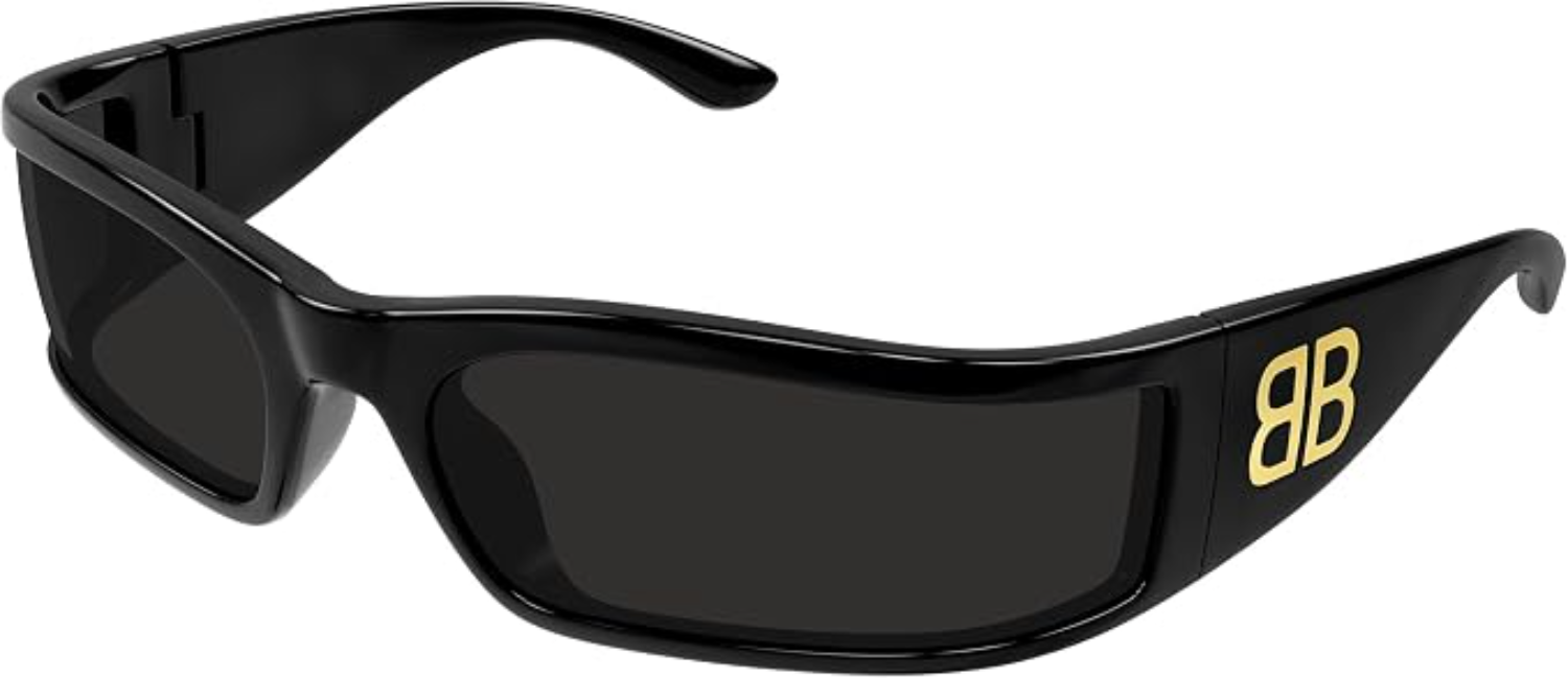 The best cyber Y2K wrap around sunglasses by Balenciaga 2026 on a white background