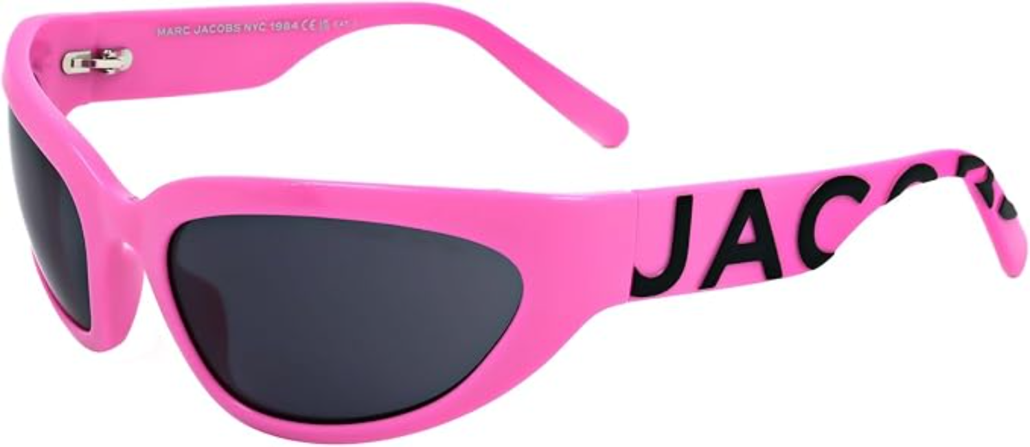 The best pink Y2K wrap around sunglasses by Marc Jacobs 2026 on a white background