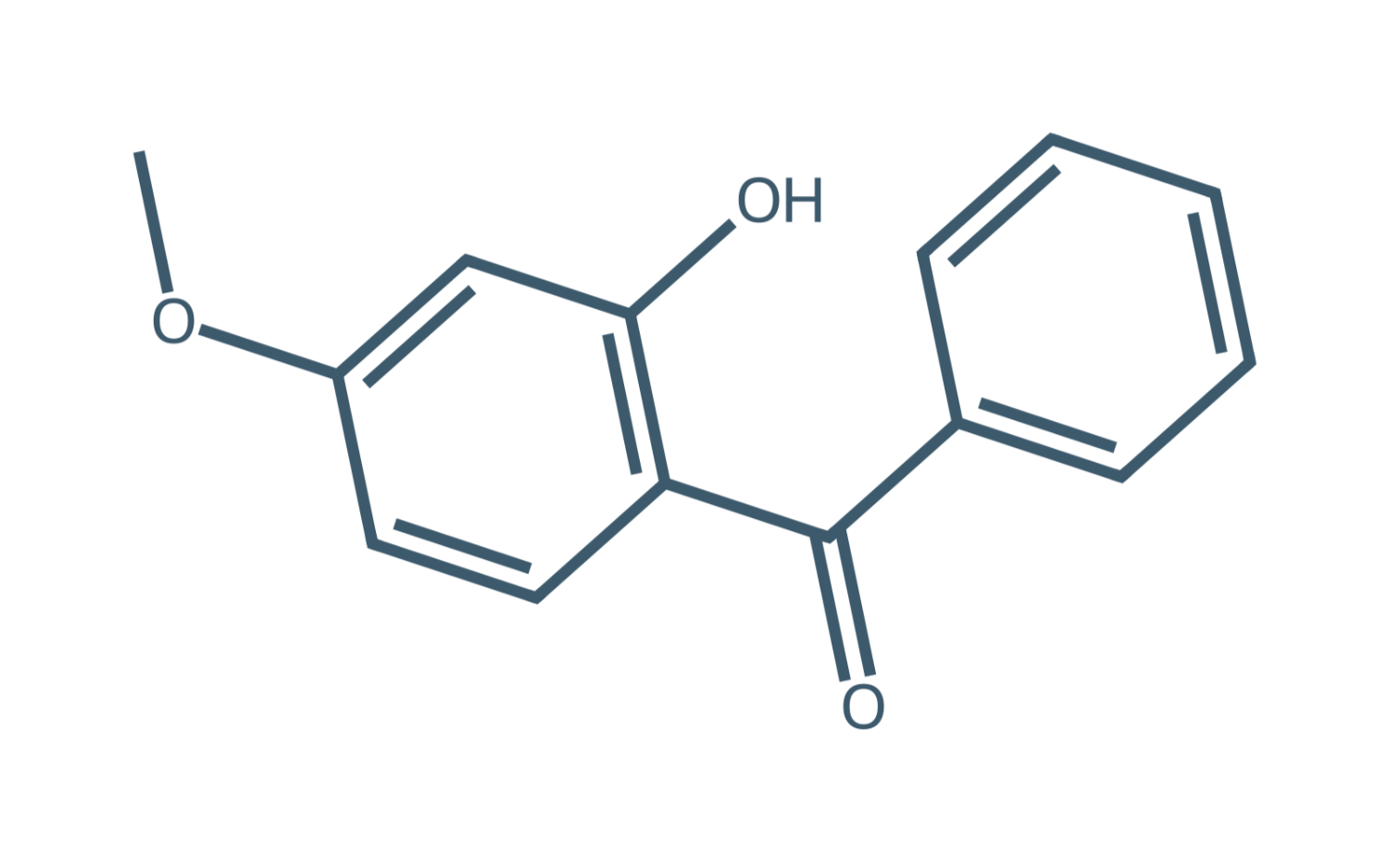 Oxybenzone chemical structure 2026, benzophenone-3 molecule with the formula C14H12O3