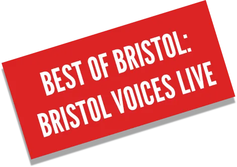 Red banner announcing Best of Bristol: Bristol Voices Live event