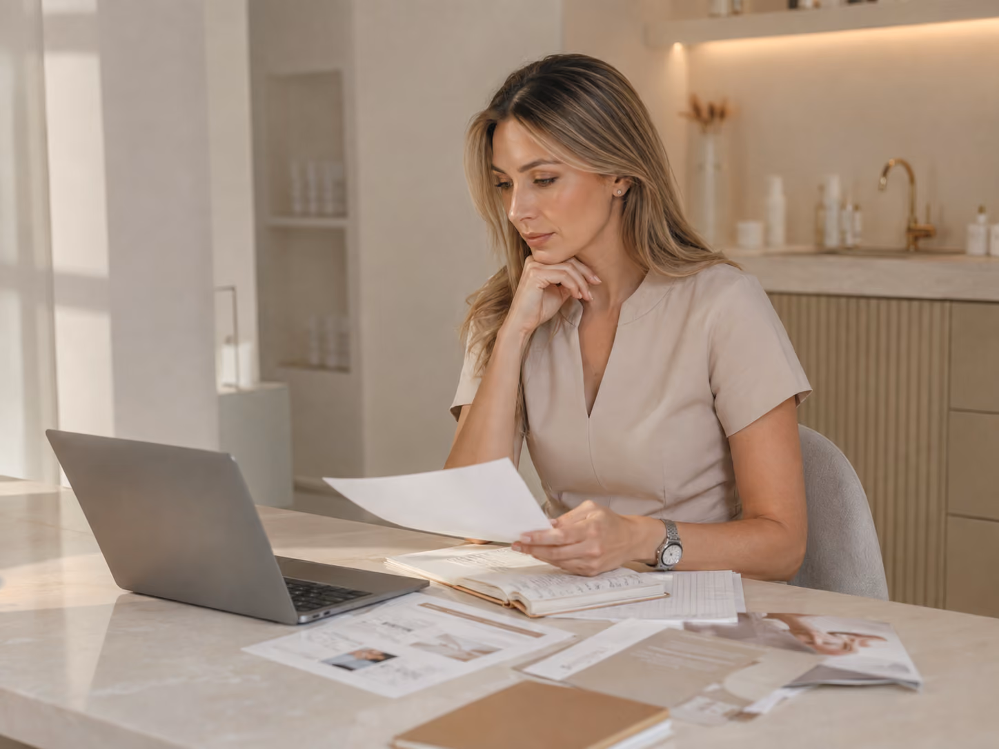 Woman representing the clinic website process
