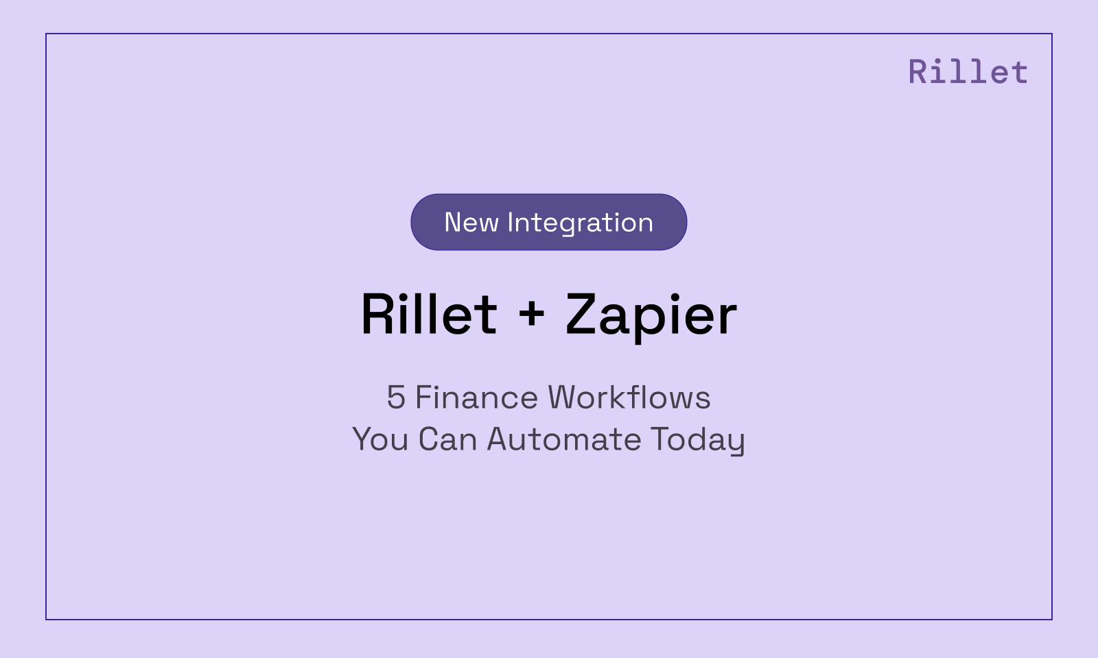 Rillet x Zapier integration