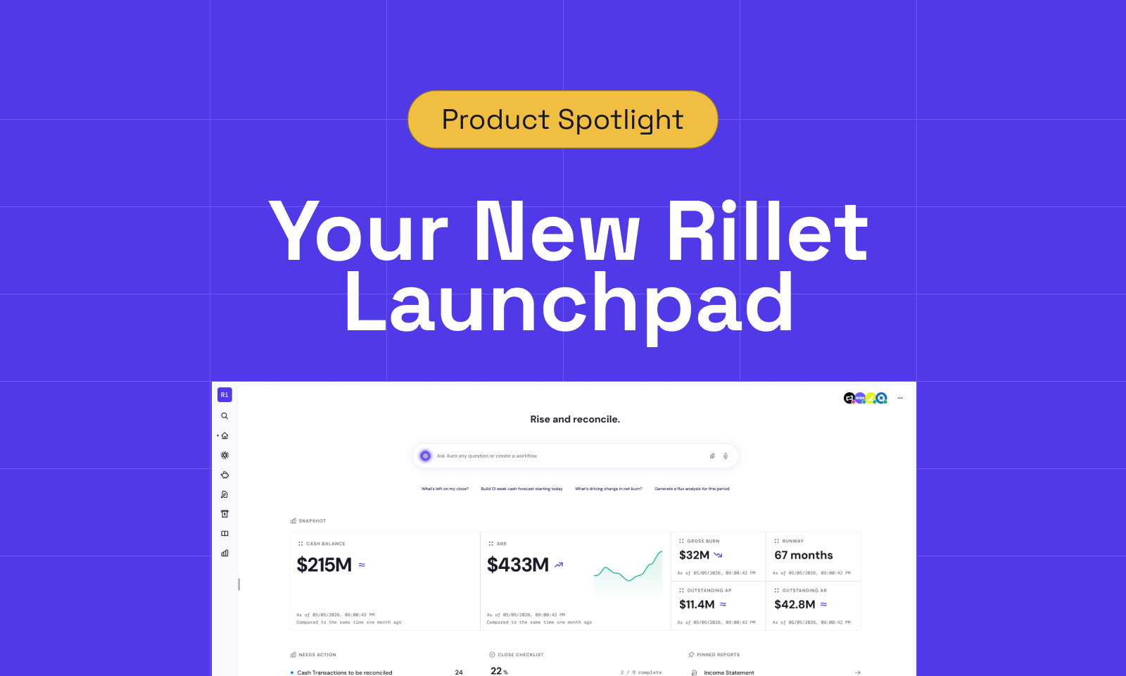 Product Spotlight - Your New Rillet Launchpad with Screenshot of platform launchpad