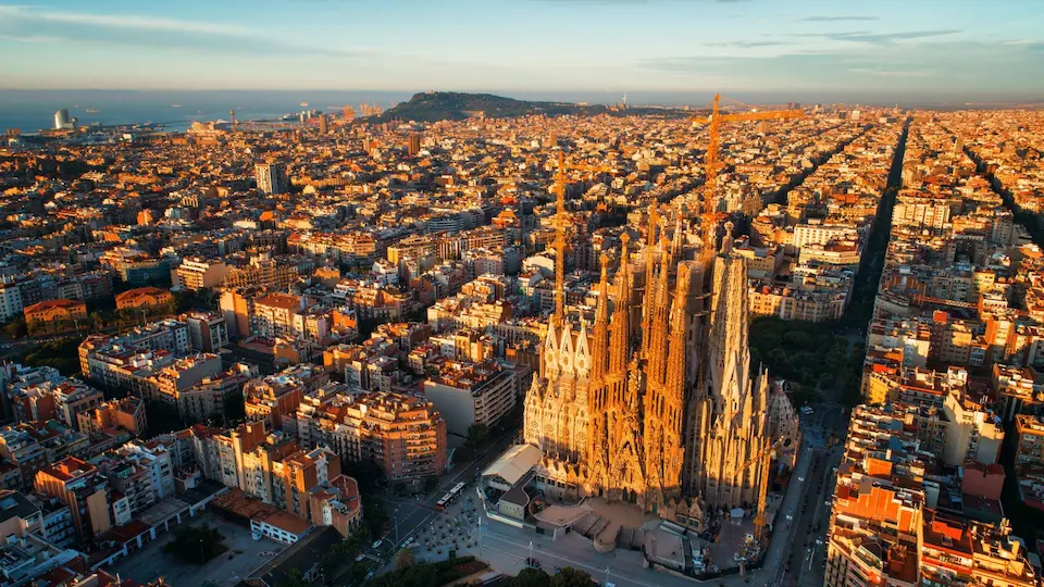 Aerial view of Barcelona