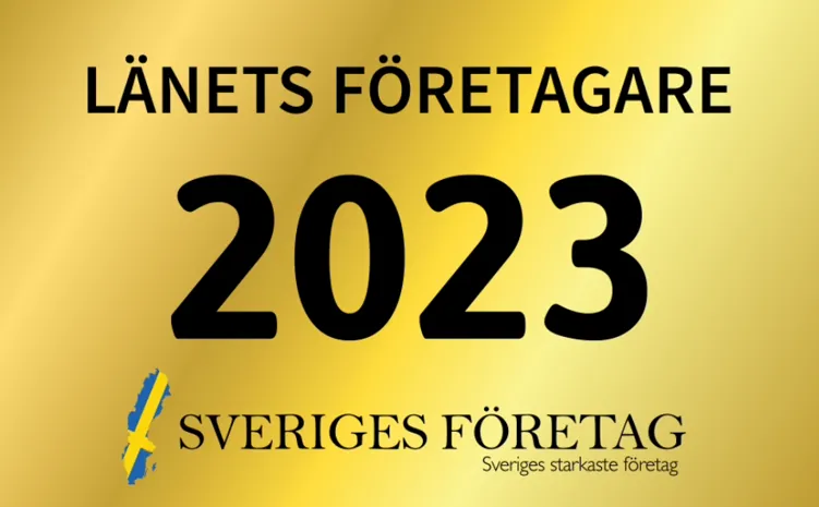 Länets företagare 2023, certifikat av svergies företag.